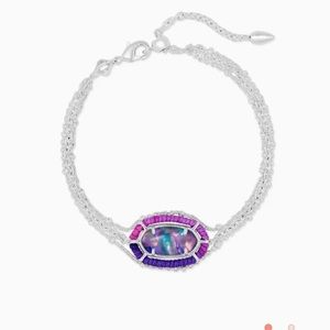 Kendra scott Threaded Elaina Silver Multi Strand Bracelet in Lilac Abalone